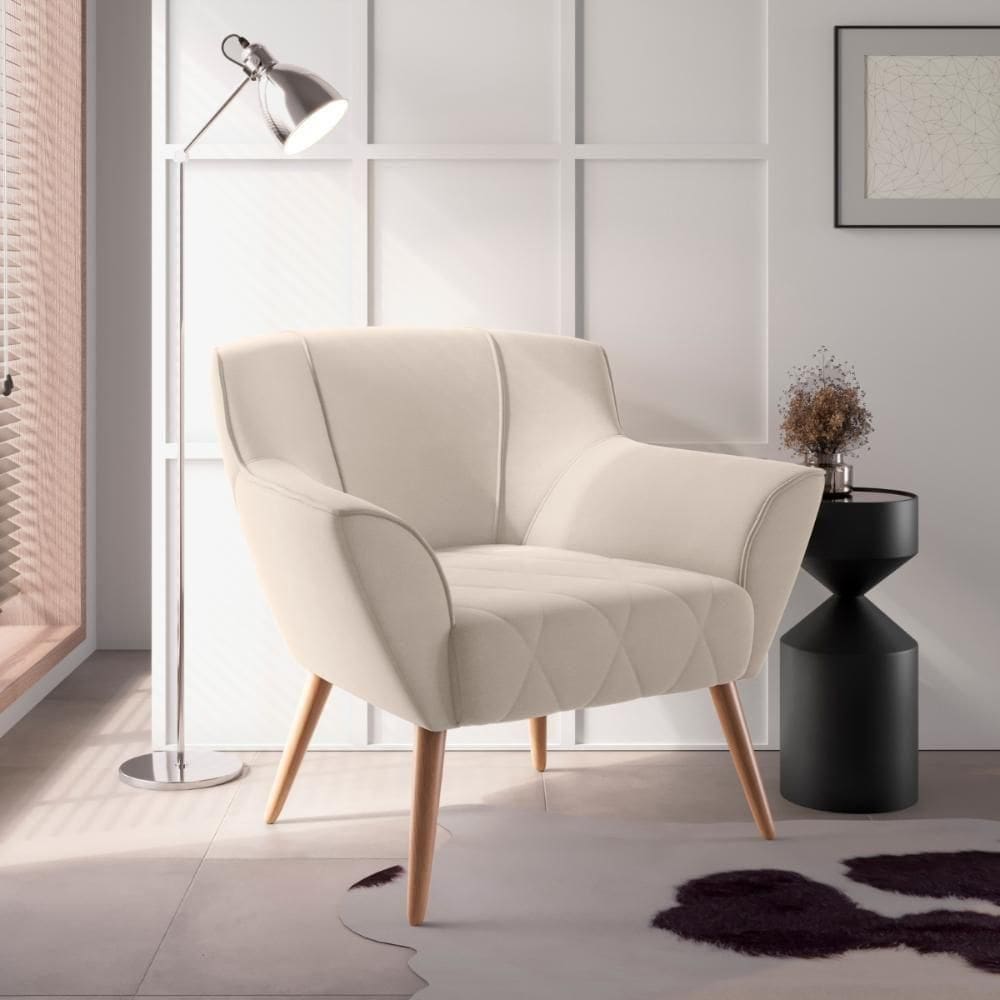 Poltrona Decorativa Mendes Inca Areia