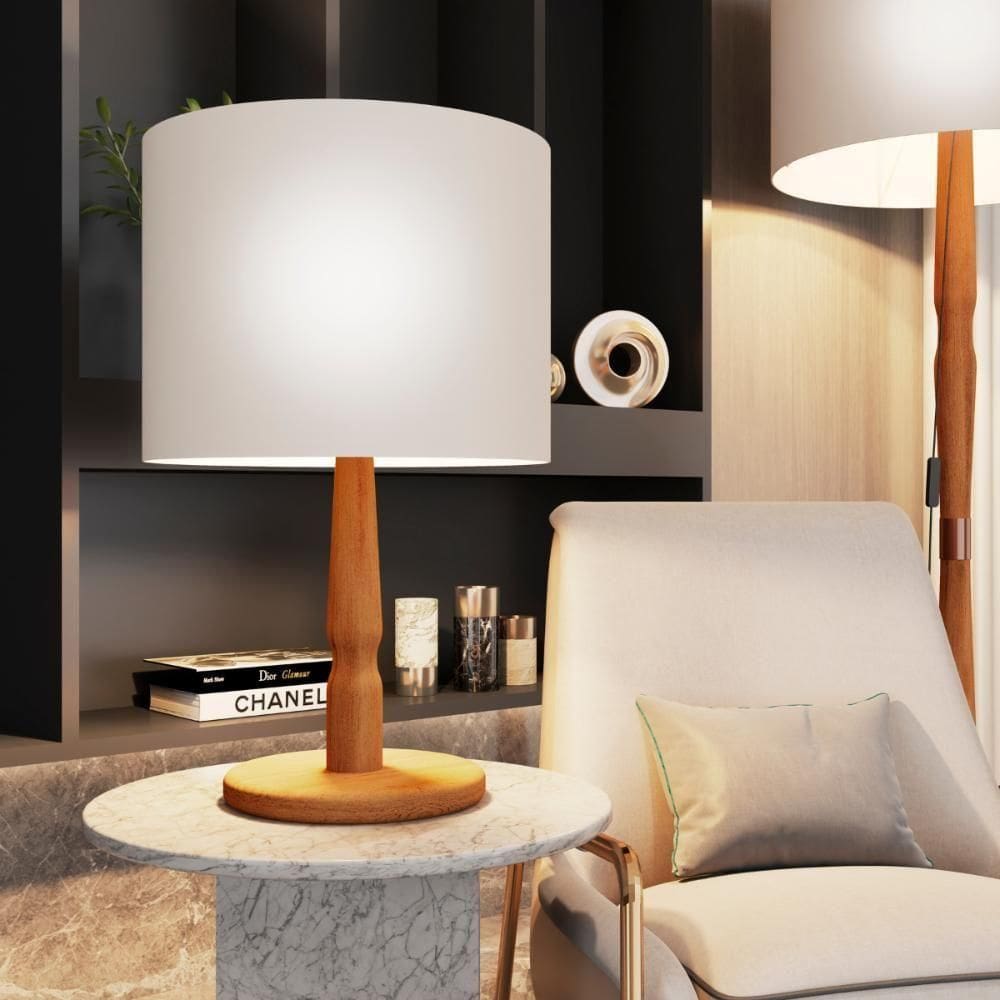 Luminária Abajur De Mesa Recife Off White