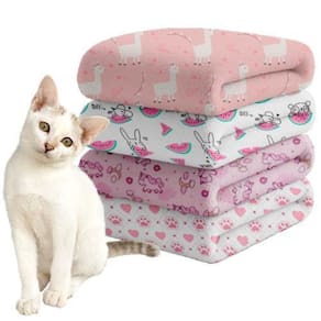 Manta Cobertor Pet Gato Avulsa Mantinha Fêmea Rosa Frio