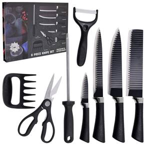 Conjunto De Facas 8 Pcs Profissional Churrasco Cozinha Inox