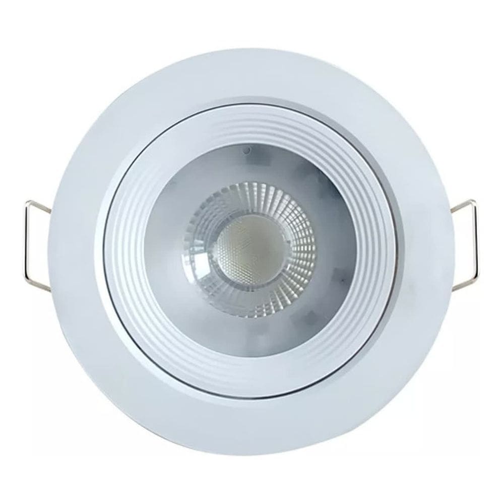 Spot Led Branco 7w 3000K Redondo 115x115mm Embutir