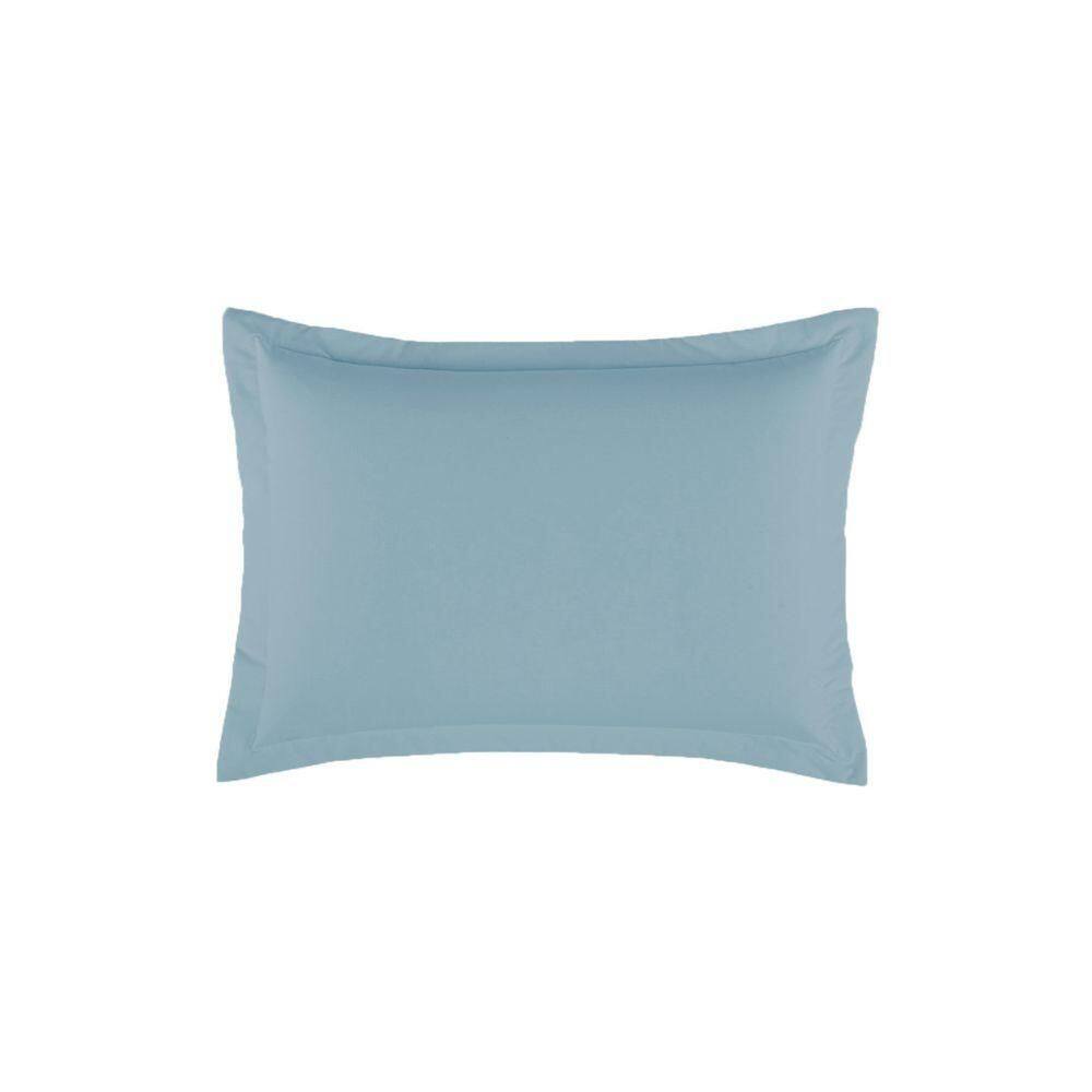 Porta Travesseiro Dia A Dia 1 Peça 70cm X 50cm 80% Algodão 20% Poliéster Percal 140 Fios - Azul