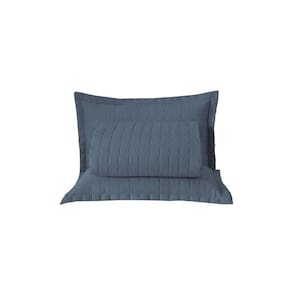 Kit Cobre Leito Matelado Copacabana 3 Peças Casal 100% Poliéster Percal 300 Fios - Azul