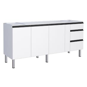 Gabinete De Cozinha Para Pia 3 Portas Cambé Branco