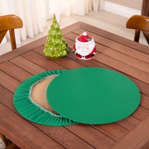 Sousplat Capa E Base Mdf Basic Liso 35cm Diâmetro Tecido Oxford 100% Poliéster - Verde