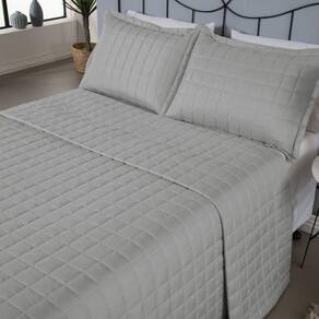 Kit Cobre Leito Matelado Dupla Face Soft 3 Peças King 100% Poliéster - Cinza