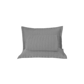 Kit Cobre Leito Matelado Copacabana 3 Peças Casal 100% Poliéster Percal 300 Fios - Cinza