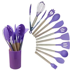 Kit 12 Utensílios Pequeno Cozinha Moderno roxo