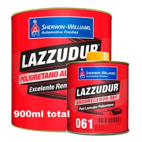 Kit Tinta PU Lazzudur 675mL + Endurecedor 225ML Preto Fosco