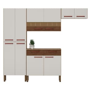 Kit De Cozinha Completo Brest Nogueira Off White