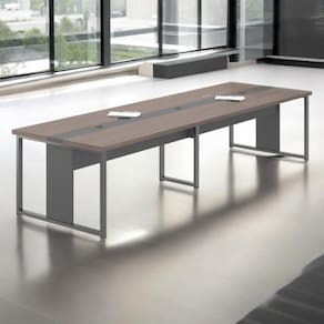 Mesa Para Sala De Reunião 6 Lugares Cancún Freijó Preto