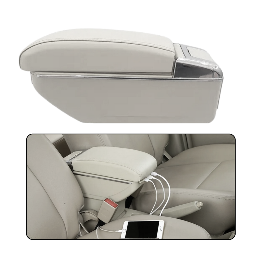 Console Apoio De Braço Universal Entrada Usb Cinza Camionete