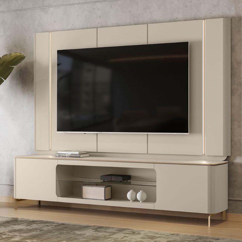 Conjunto Painel E Rack Toronto Off White