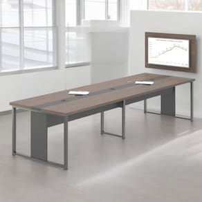 Mesa De Reunião Com Painel Para Madri Freijó Preto