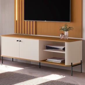 Rack Para 58 Polegadas Olaf Off White Nature Preto