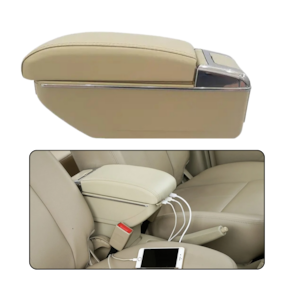 Console Central Apoio Universal Veicular Entrada Usb Cor Bege