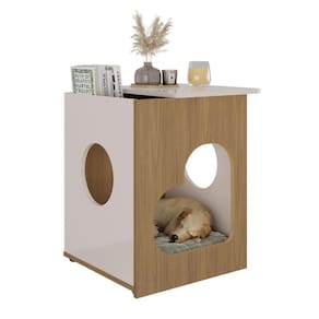 Mesa De Apoio Com Espaço Para Pet Verona Carvalho Off White