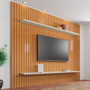 Painel Frisado Para Tvs De 60 Xangai Cinamomo Off White