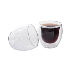 02 Copos De Vidro Borasilicato Duplo 80Ml Isolante Térmico