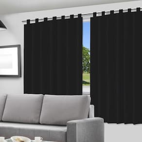 Cortina Blackout Preto Pvc 280X220Cm Com Alça Corta Luz
