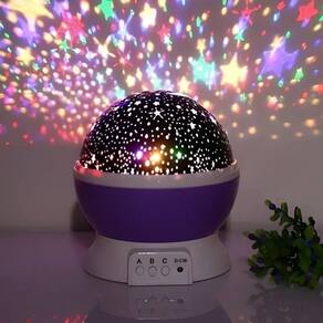 Luminária Projetor Estrelas 360º Abajur Star Master Roxo