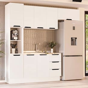 Cozinha Completa Meena 8 Portas 3 Gavetas 40250060 Branco - Politorno