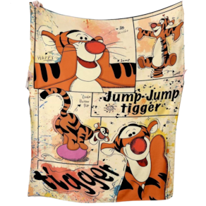 Cobertor SANMU Tigger Smile Print de fibra de poliéster macia