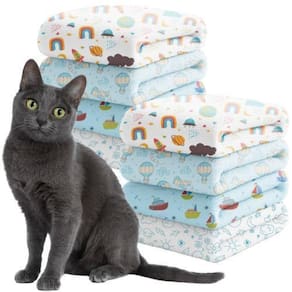 Kit 2 Mantinha Cobertor Pet Gato Azul Algodão 70X90 Macho