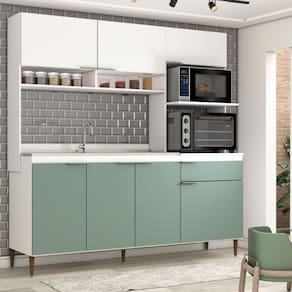 Cozinha Compacta Montis 7 Portas 1 Gaveta Branco/Grey - Panorama Móveis