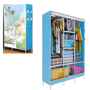 Guarda-Roupa Triplo Portátil – Prateleiras e Cabideiro