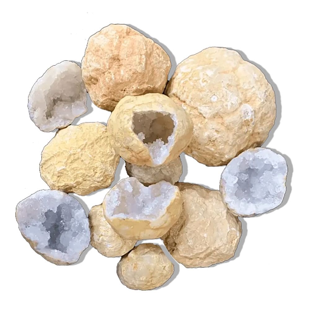 Kit 3 Geodos Misteriosos de Cristal Para Abrir Média 4 a 6cm