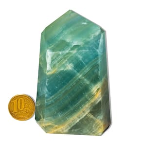 Ponta Ônix Azul Pedra Natural Lapidado 83mm 331g Tipo B