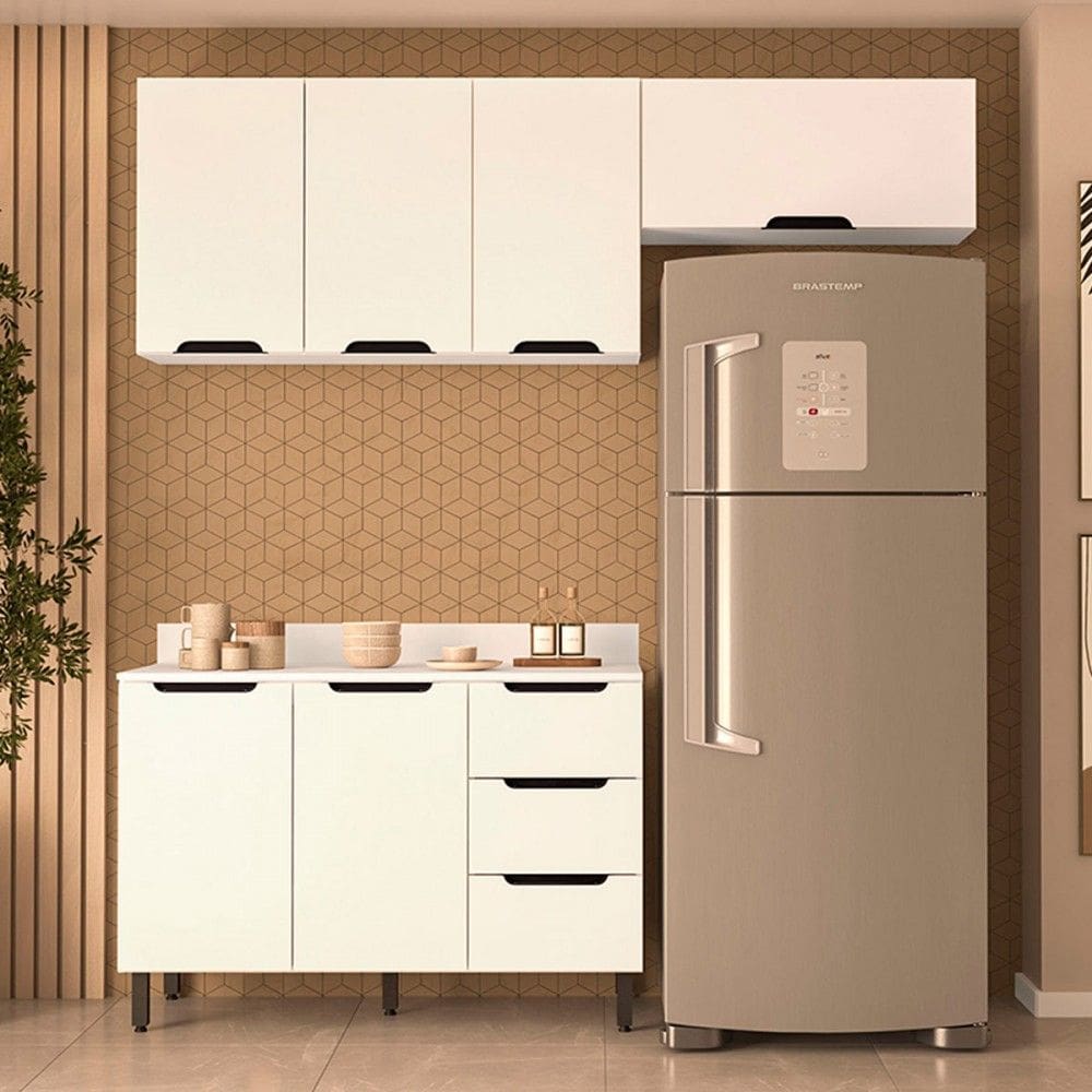 Cozinha Completa Meena 6 Portas 3 Gavetas 40250063 Branco - Politorno