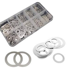 Kit 500 Arruelas Ultra Finas Plana 0,2Mm Inox M3 M4 M5 M6 M8