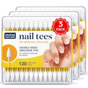 Camisetas de unhas Fran Wilson Cotton Tips 120 unidades (pacote com 3)