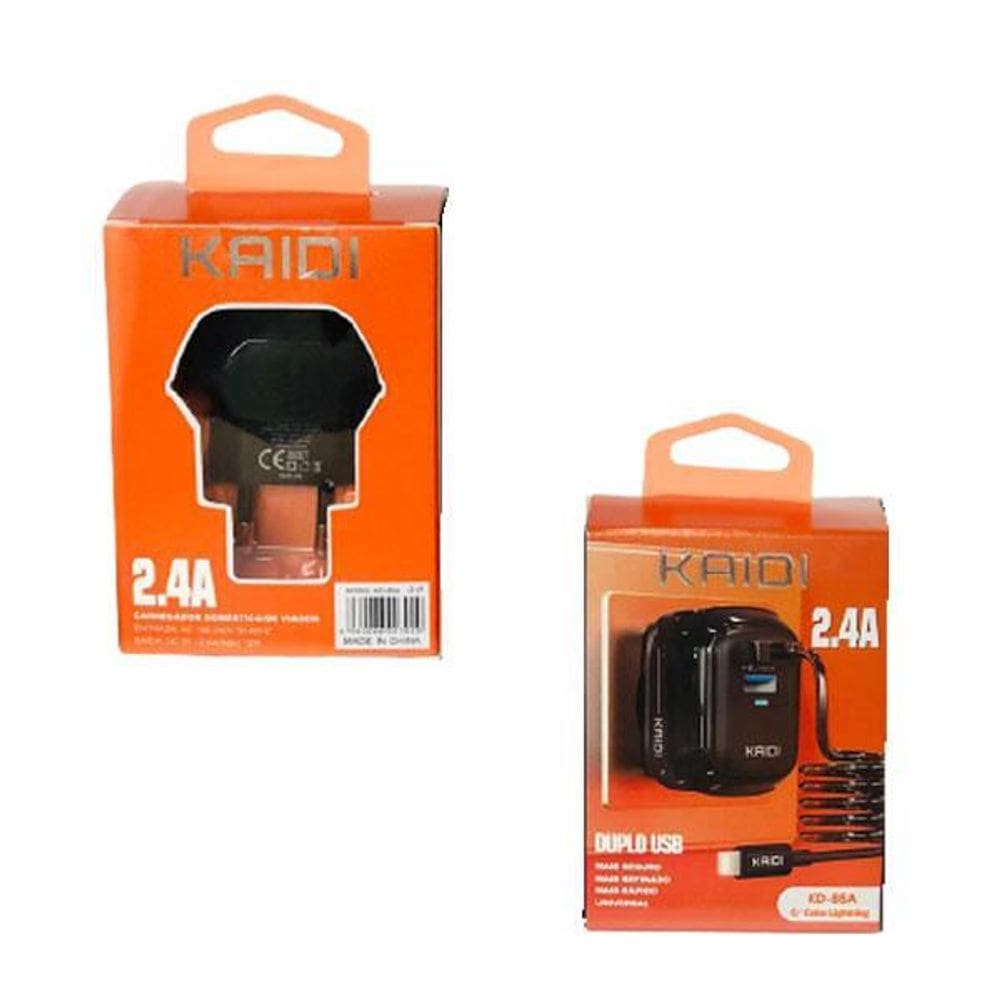 Carregador De Parede Duplo Usb 2.4A Kaidi