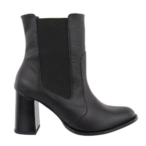 Bota Chelsea Feminina Cano Baixo Salto Grosso Elástico Lateral Bota Casual Dia a Dia