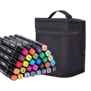 Conjunto Canetinhas Marcador Permanente Ponta Dupla 48 Cores