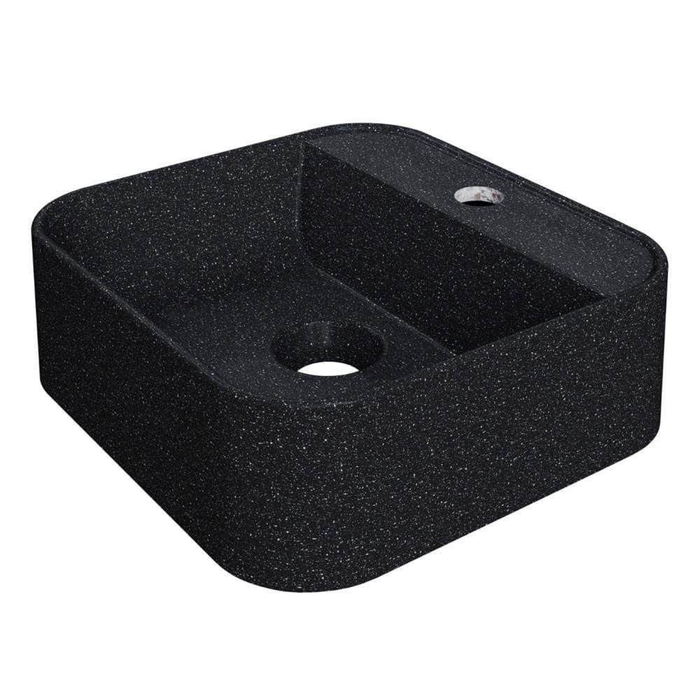 Cuba Pia Para Banheiro Quadrada 32cm ágata C08 Preto Granit - Mpozenato