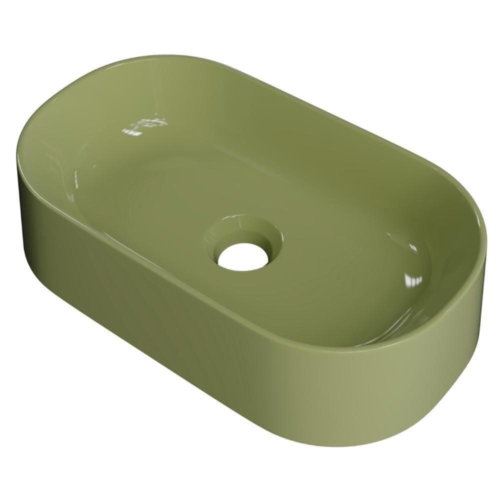 Cuba Pia De Apoio Para Banheiro Oval 43cm Hera C08 Verde - Mpozenato