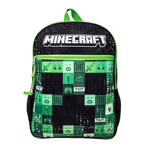 Mochila Minecraft Casual para homens de poliéster verde