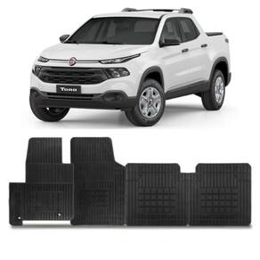 Tapete Borracha Fiat Toro 2016 Em Diante Preto 4 Peças