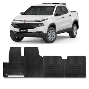 Tapete Borracha Fiat Toro 2016 Em Diante Preto 4 Peças