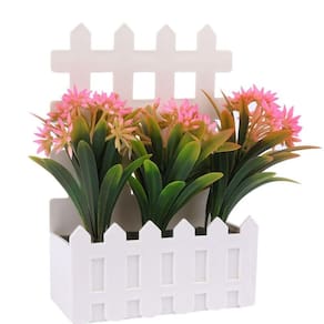 Vaso Decorativo de Plástico 15cm com Flor Color - Tudo em Caixa