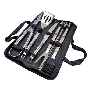 Kit Churrasco Portátil Com Peças Reforçadas Em Estojo
