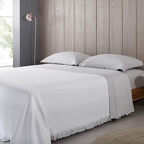 Colcha Casal In Design Buddemeyer Com Franja - Branco