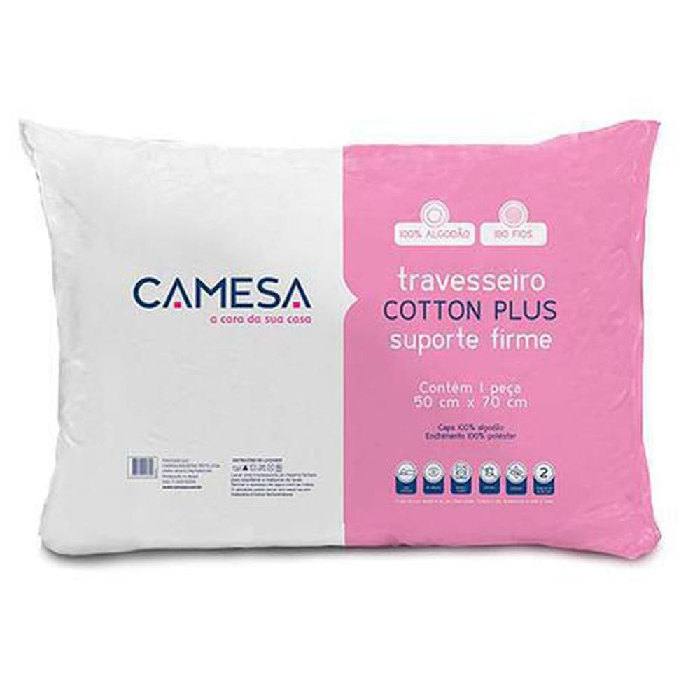 Travesseiro Cotton Plus Suporte Firme 50Cm X 70Cm Camesa