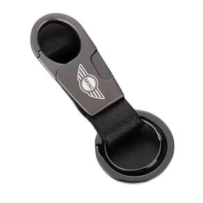 Chaveiro Para Mini Cooper Couro E Metal Mosquetão Estiloso B