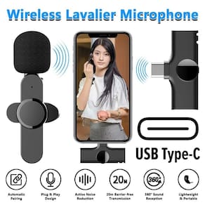 Microfone Lapela Sem Fio Celular Omnidirecional Usb C