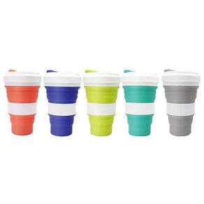 Copo Ecologico Retratil Silicone Grande Dobravel 550ml Cor:Lilas